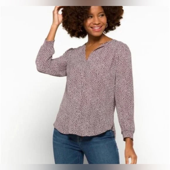 Anthropologie Tops - Anthropologie Blouse Maeve Monday Fun Amiyah Blouse Purple STITCH FIX NWT Large